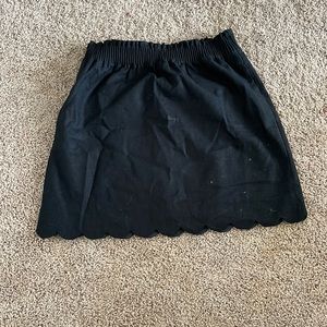 J Crew Black Scalloped Skirt